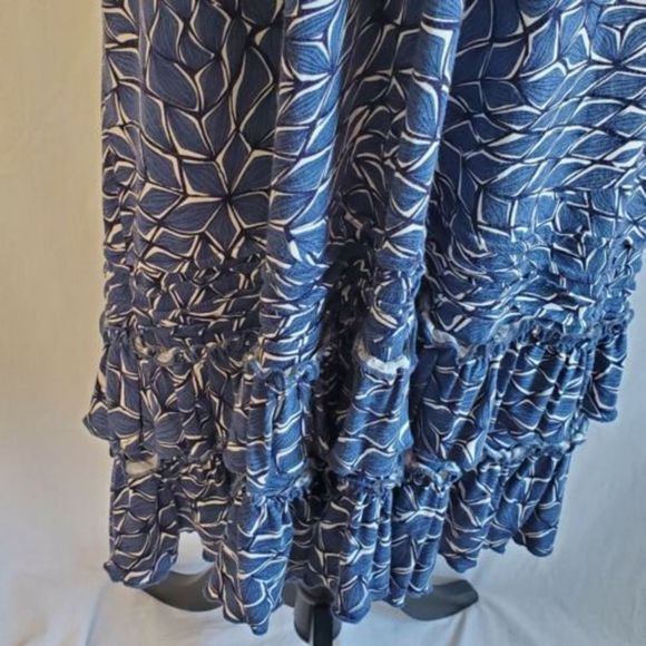 NY&C Stretch Sleeveless Ruffled V-Neck Bohemian Dress w/ Tie SZ Medium - Picture 6 of 10